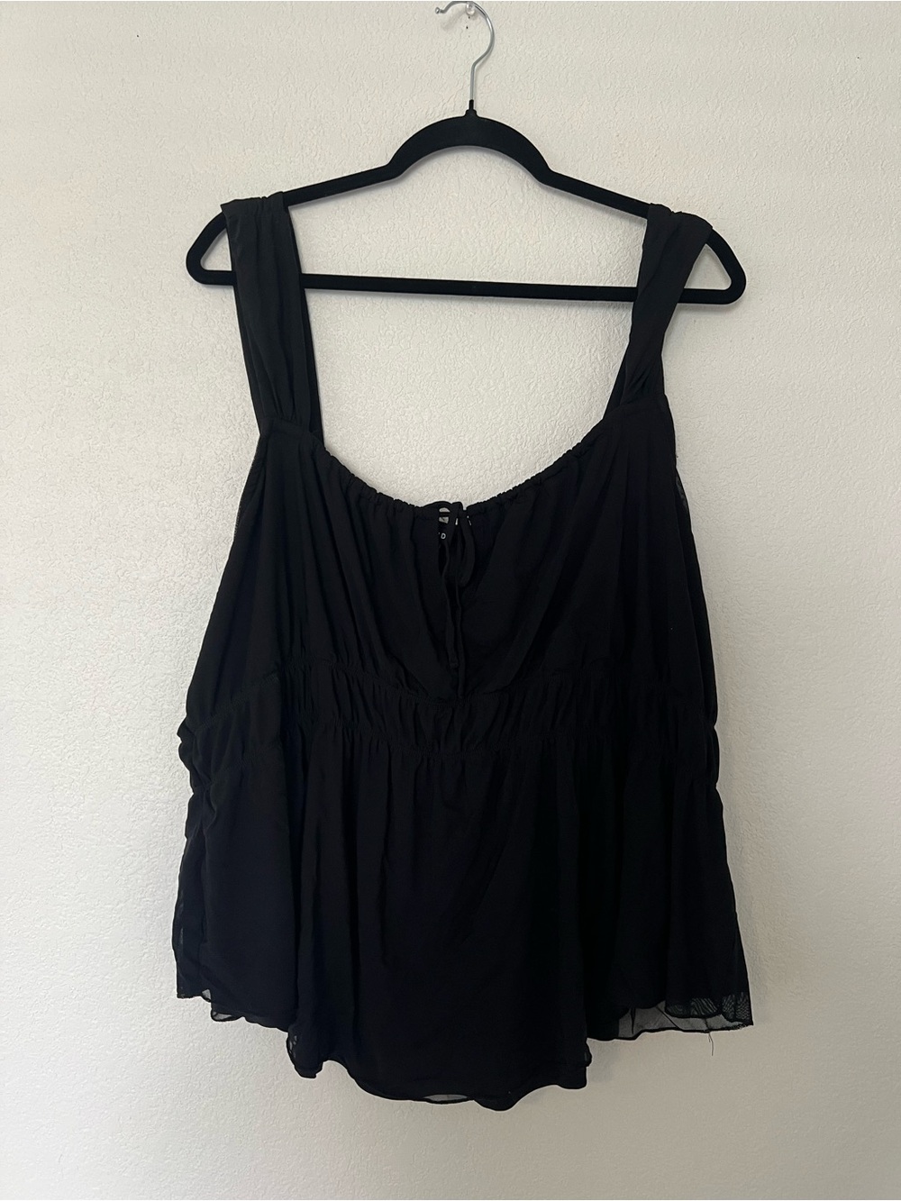 torrid Black Smocked Peplum Camisole Tank